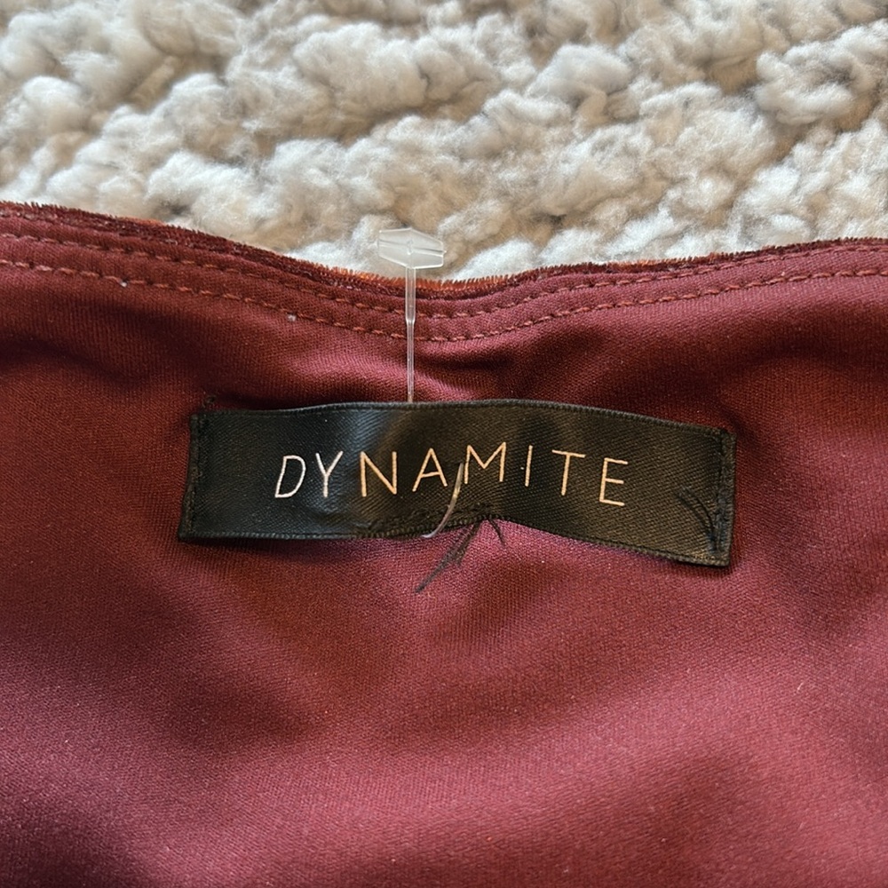 Dynamite Rust Velvet Jumpsuit - Picture 2 of 5
